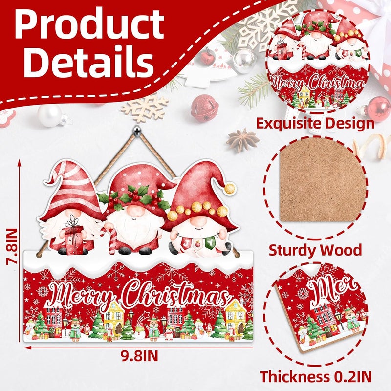 Hatzelou 1PCS Merry Christmas Sign for Wall, Cute Snowman Wooden Sign for Front, Merry Chrismas Welcome Sign, Perfect for Winter Farmhouse Garden Porch Decoration, Christmas Party Decor Supplies - Image 2